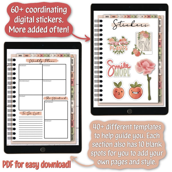 Just Peachy - A 21 Moons Planner and Goodnotes Sticker Bundle