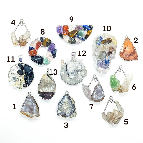 Crystal Resin Pendants - Geode Jewelry - Each Unique - Custom Resin Jewelry